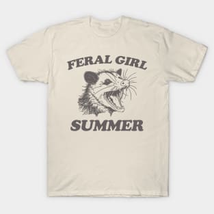 Opossum Feral Girl Summer Shirt, Y2K Iconic Funny It Girl Meme T-Shirt